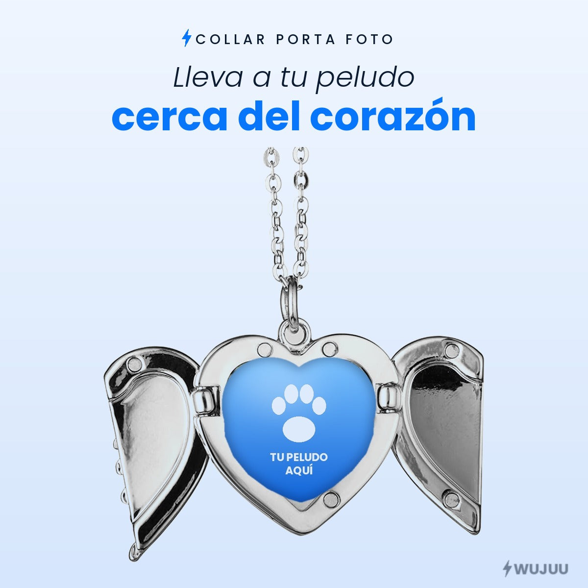 Nexo Alado™ · Collar Corazón con Alas Porta Foto — foto 3