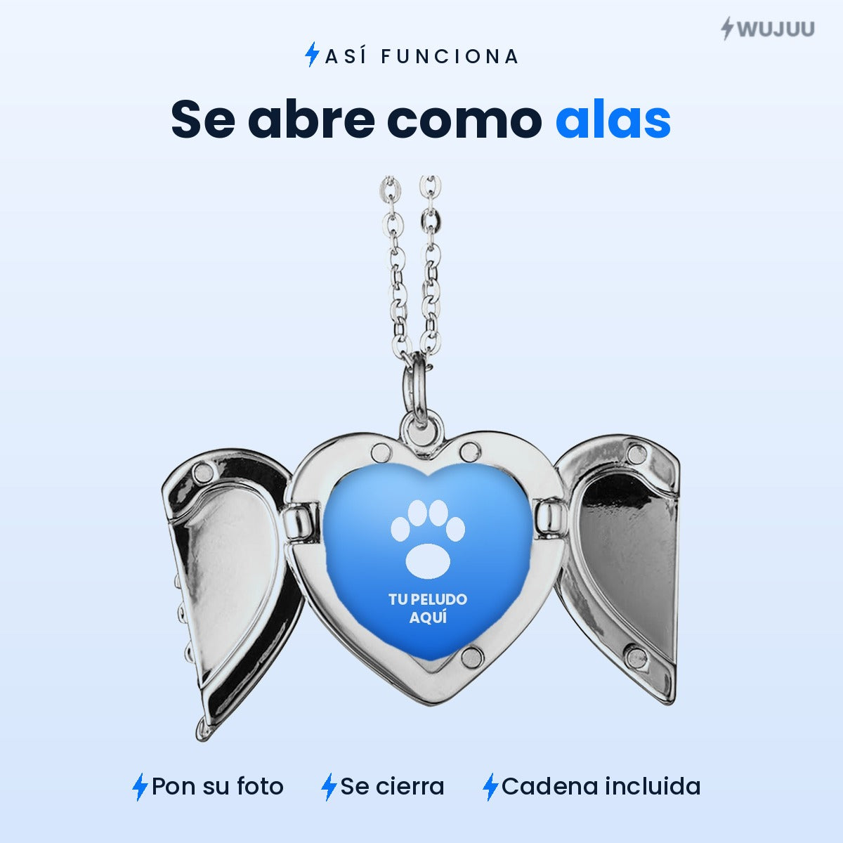 Nexo Alado™ · Collar Corazón con Alas Porta Foto — foto 4